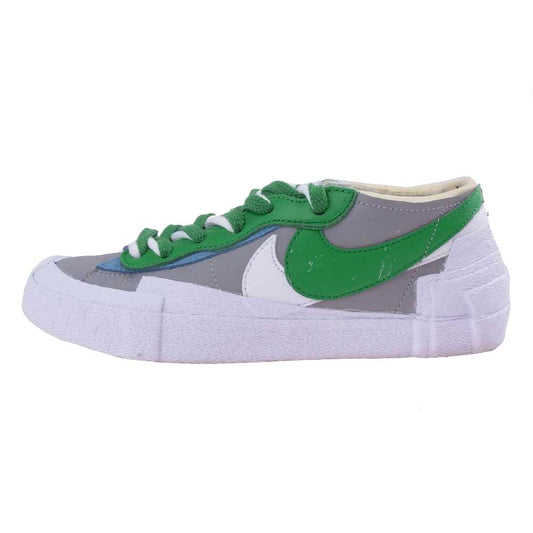 NIKE ナイキ DD1877-001 sacai サカイ BLAZER LOW ブレーザー ローカット スニーカー ホワイト系 グレー系 グリーン系 24.5㎝【中古】