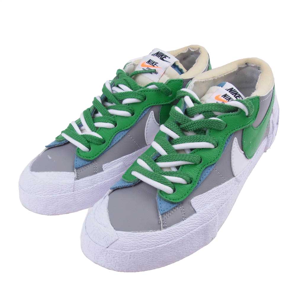 NIKE ナイキ DD1877-001 sacai サカイ BLAZER LOW ブレーザー ローカット スニーカー ホワイト系 グレー系 グリーン系 24.5㎝【中古】