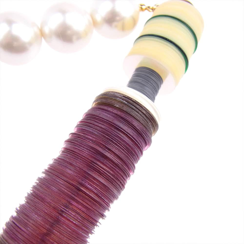 Sacai サカイ 21-05633 パール コンビ ネックレス  ホワイト系【中古】