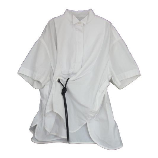 Sacai サカイ 20-05031 ドローコード 半袖 プルオーバー ブラウス シャツ ホワイト系 2【中古】