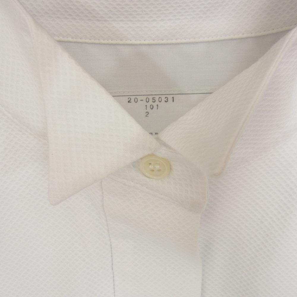 Sacai サカイ 20-05031 ドローコード 半袖 プルオーバー ブラウス シャツ ホワイト系 2【中古】