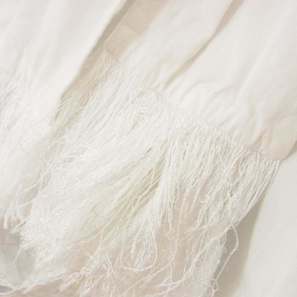 ミドリカワ 20AW MID20AW-SH06 ギャザー フリンジ ボウタイ 長袖 シャツ ブラウス ホワイト系 FREE【美品】【中古】