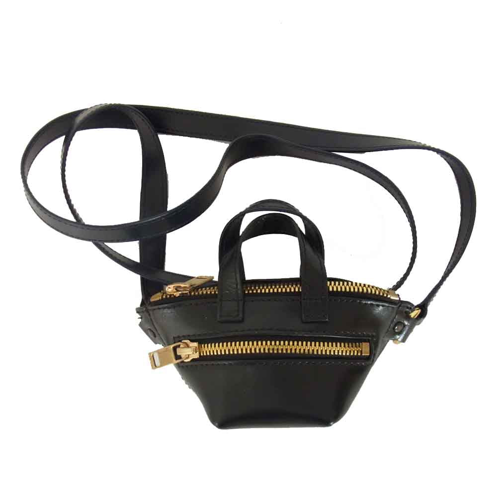 Sacai サカイ 18AW Trapezoid Mini Bag 台形 レザー ミニ ショルダーバッグ ブラック系【美品】【中古】