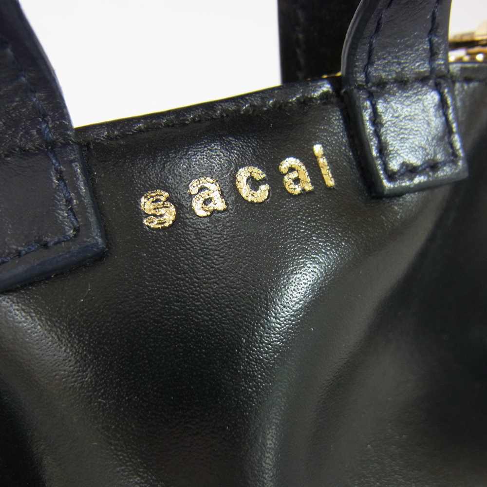 Sacai サカイ 18AW Trapezoid Mini Bag 台形 レザー ミニ ショルダーバッグ ブラック系【美品】【中古】