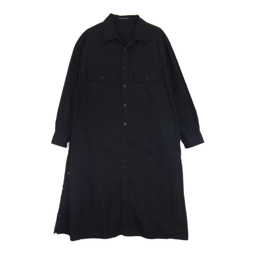 Yohji Yamamoto ヨウジヤマモト  +NOIR プリュスノアール 19SS HN-C07-001 バックプリント ロングシャツ ブラウス ブラック系 1【中古】