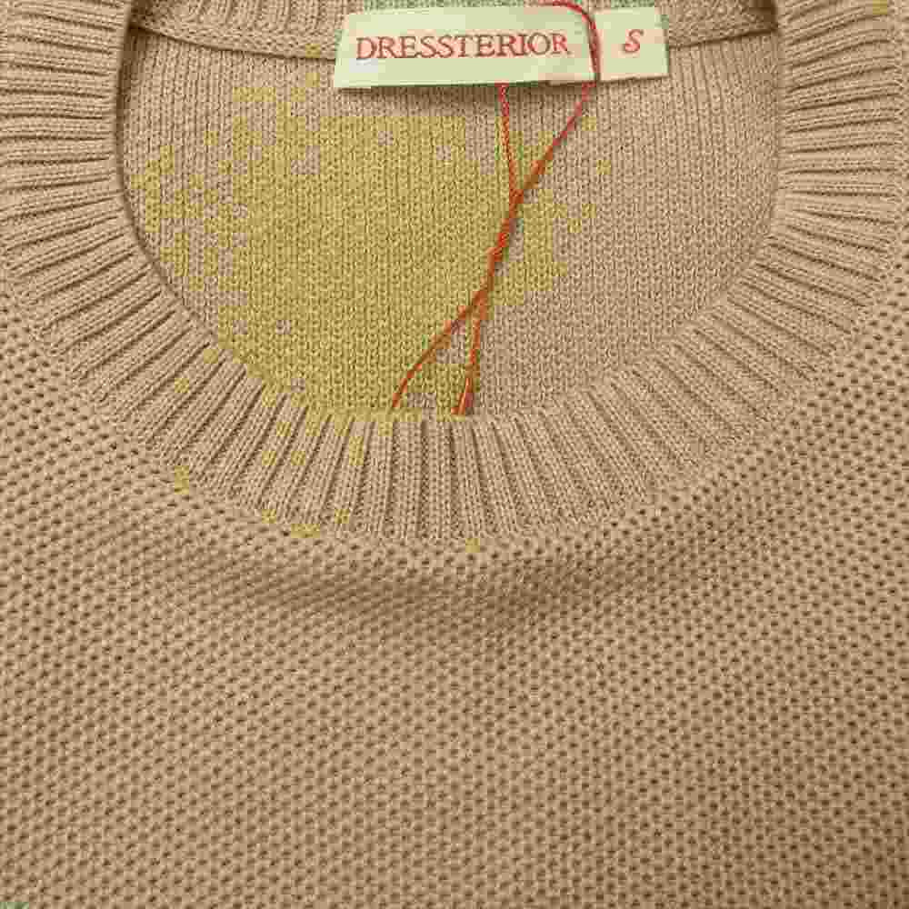 DRESSTERIOR ドレステリア 086-12008 ショートスリーブ 鹿の子 サマーニット 半袖 プルオーバー グレー系 S【新古品】【未使用】【中古】