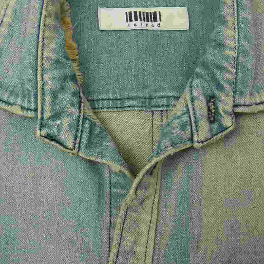 フィルコッド F20S340 Damage Denim Shirts ダメージ加工 長袖 デニムシャツ インディゴブルー系 S【中古】