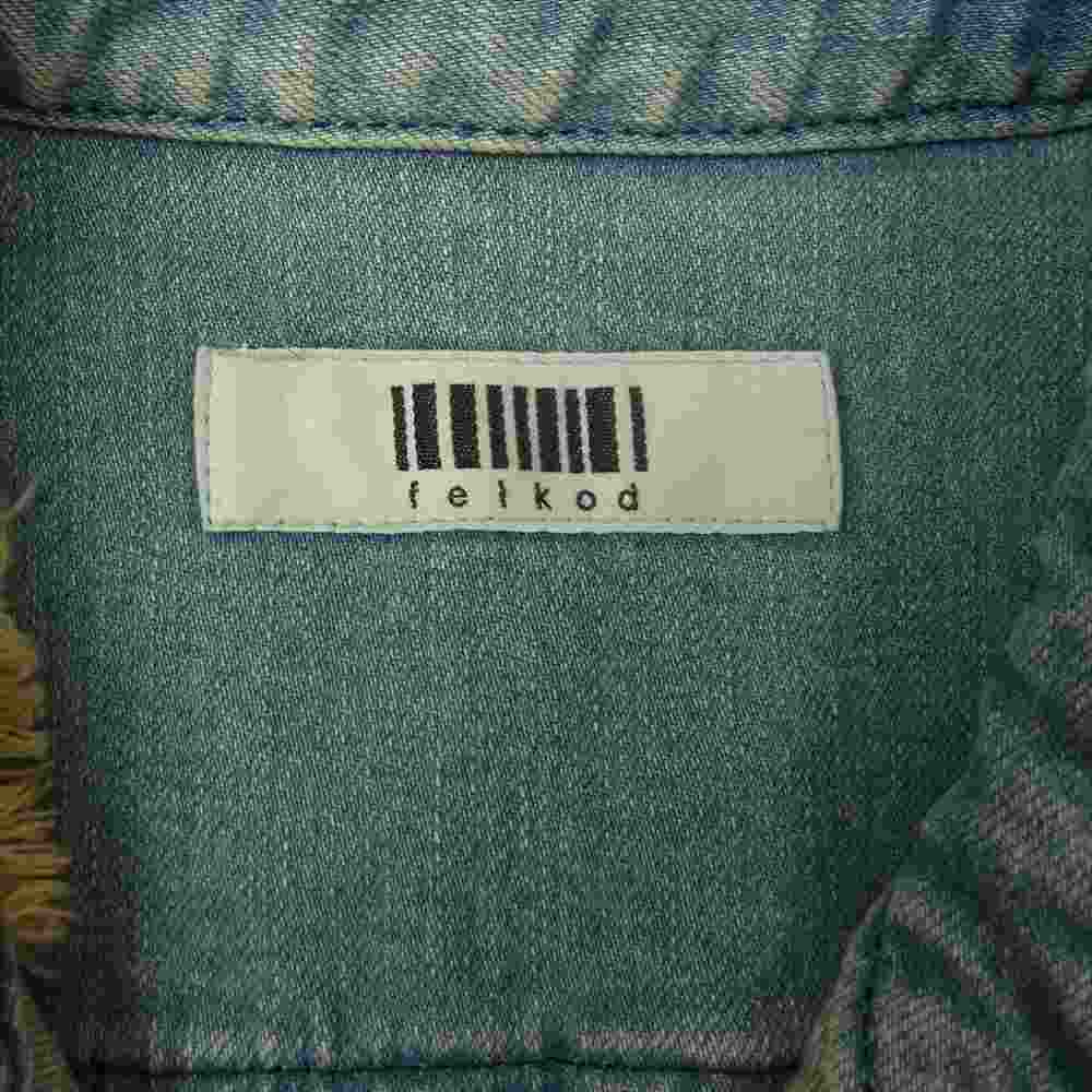 フィルコッド F20S340 Damage Denim Shirts ダメージ加工 長袖 デニムシャツ インディゴブルー系 S【中古】