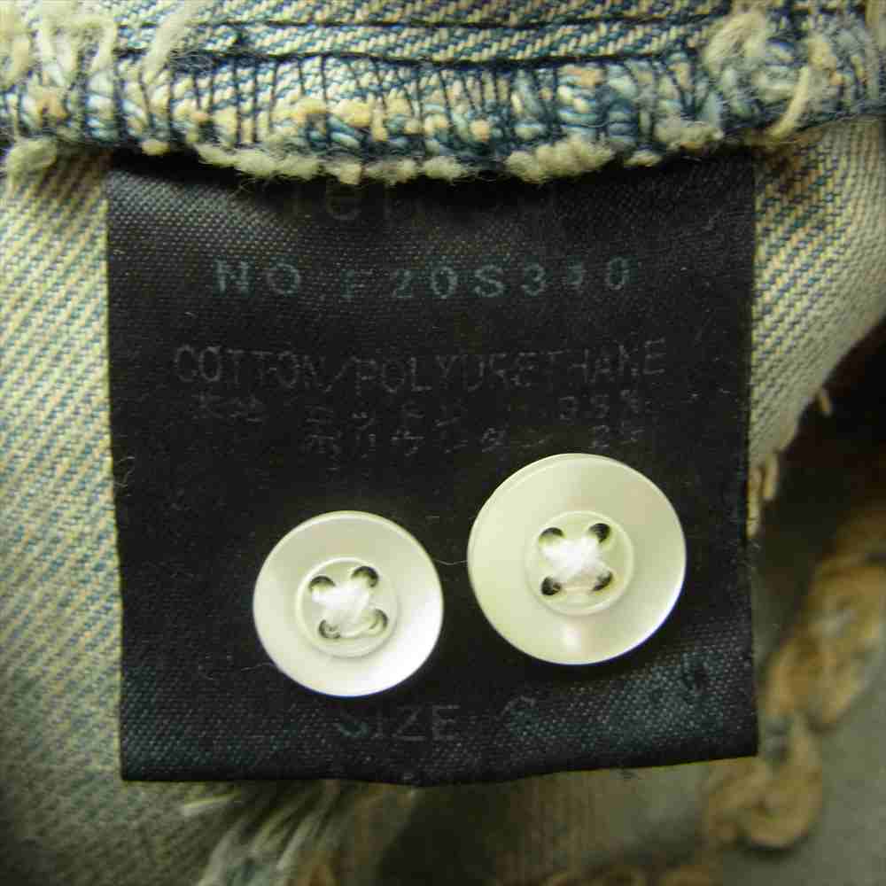 フィルコッド F20S340 Damage Denim Shirts ダメージ加工 長袖 デニムシャツ インディゴブルー系 S【中古】
