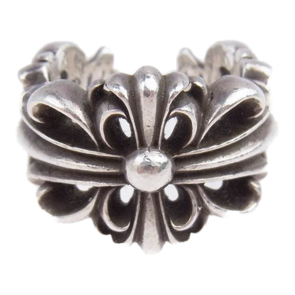 CHROME HEARTS クロムハーツ（原本無） ダブル フローラル クロス リング シルバー系【中古】