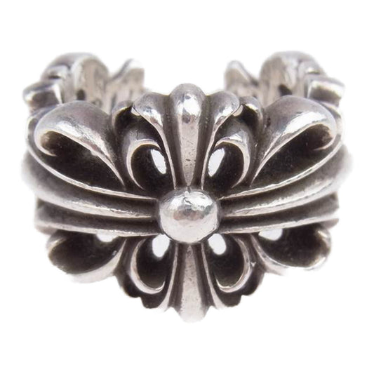 CHROME HEARTS クロムハーツ（原本無） ダブル フローラル クロス リング シルバー系【中古】