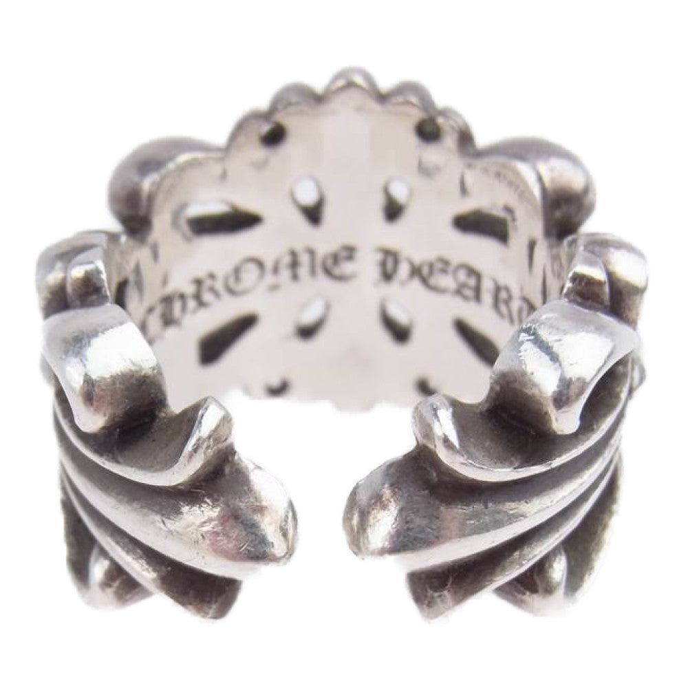 CHROME HEARTS クロムハーツ（原本無） ダブル フローラル クロス リング シルバー系【中古】