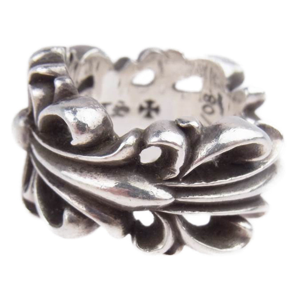 CHROME HEARTS クロムハーツ（原本無） ダブル フローラル クロス リング シルバー系【中古】