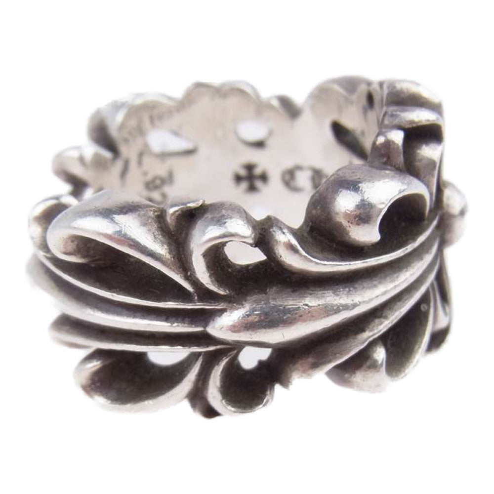 CHROME HEARTS クロムハーツ（原本無） ダブル フローラル クロス リング シルバー系【中古】