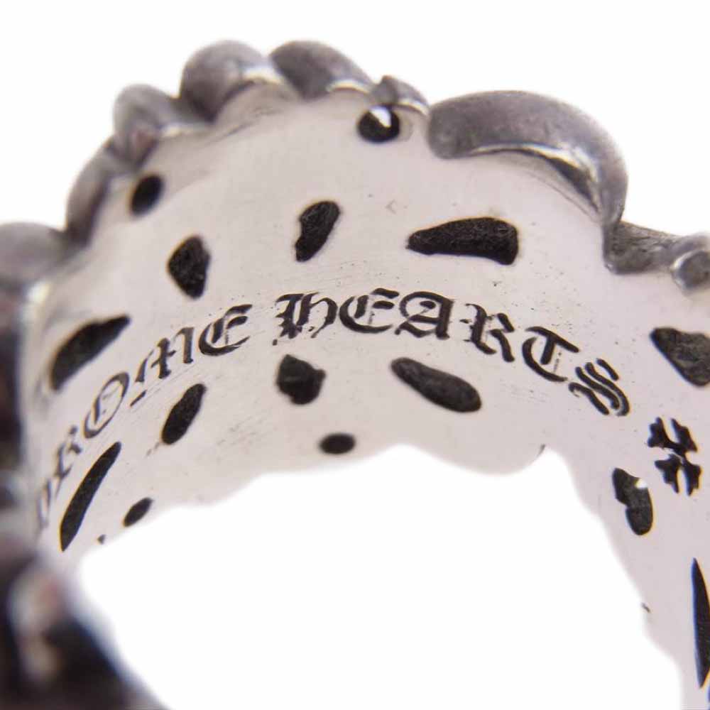 CHROME HEARTS クロムハーツ（原本無） ダブル フローラル クロス リング シルバー系【中古】