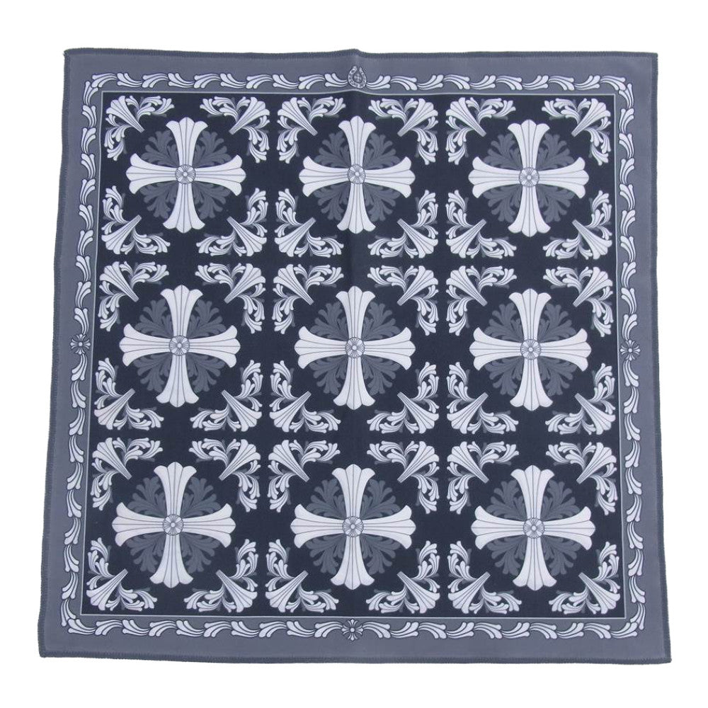 CHROME HEARTS クロムハーツ（原本無） アイウェアクロス メガネ拭き 眼鏡拭き ハンカチ ブラック系 グレー系【中古】