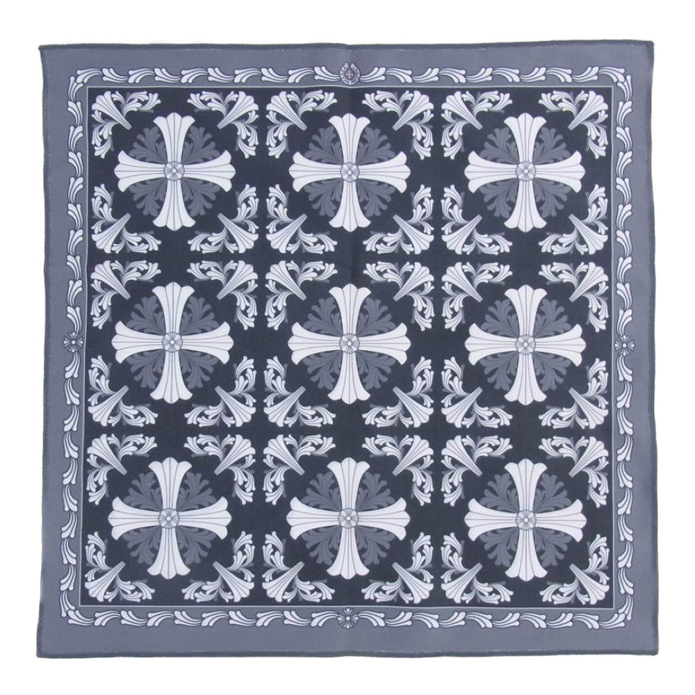 CHROME HEARTS クロムハーツ（原本無） アイウェアクロス メガネ拭き 眼鏡拭き ハンカチ ブラック系 グレー系【中古】