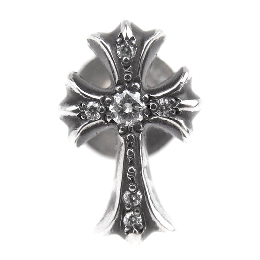 CHROME HEARTS クロムハーツ（原本無） CH CRS 2 FAT P/DIA  CH クロス ファット パヴェ ダイヤ スタッド ピアス シルバー系【中古】