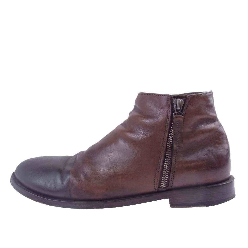 マルセル MM1206 サイドジップ ブーツ ダークブラウン系 42【中古】
