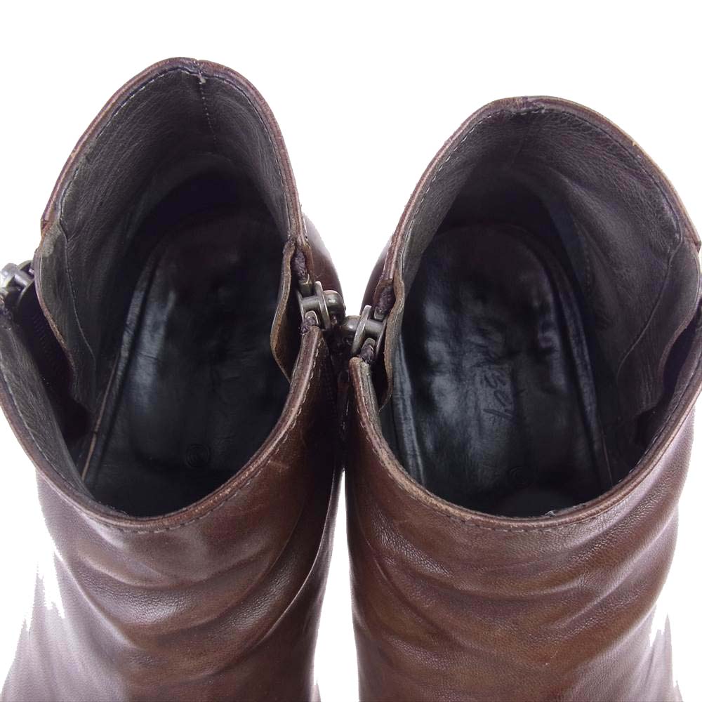 マルセル MM1206 サイドジップ ブーツ ダークブラウン系 42【中古】