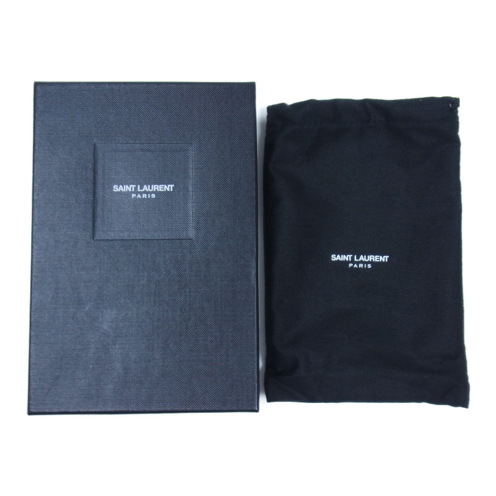 SAINT LAURENT サンローラン 403723 YSL ロゴ キルティング コンパクト ウォレット レッド系【中古】