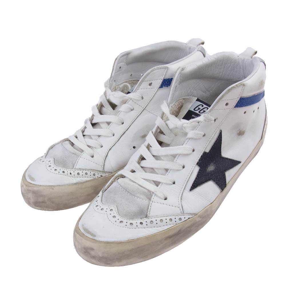 GOLDEN GOOSE ゴールデングース Mid Star ミッドスター 加工 スニーカー ホワイト系 40【中古】