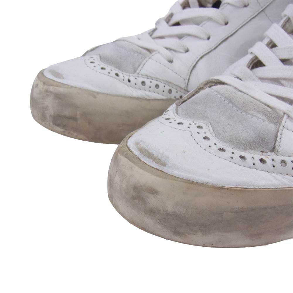 GOLDEN GOOSE ゴールデングース Mid Star ミッドスター 加工 スニーカー ホワイト系 40【中古】