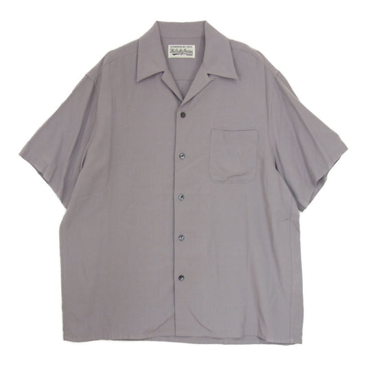 WACKO MARIA ワコマリア CHECK OPEN COLLAR SHIRT S/S チェック オープン カラー 半袖 シャツ グレー系 M【中古】