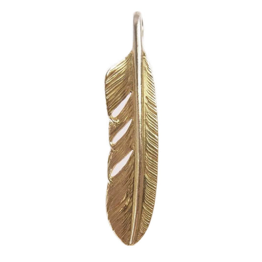 WINGROCK ウィングロック 全金 スモール フェザー ペンダント トップ ゴールド系【中古】