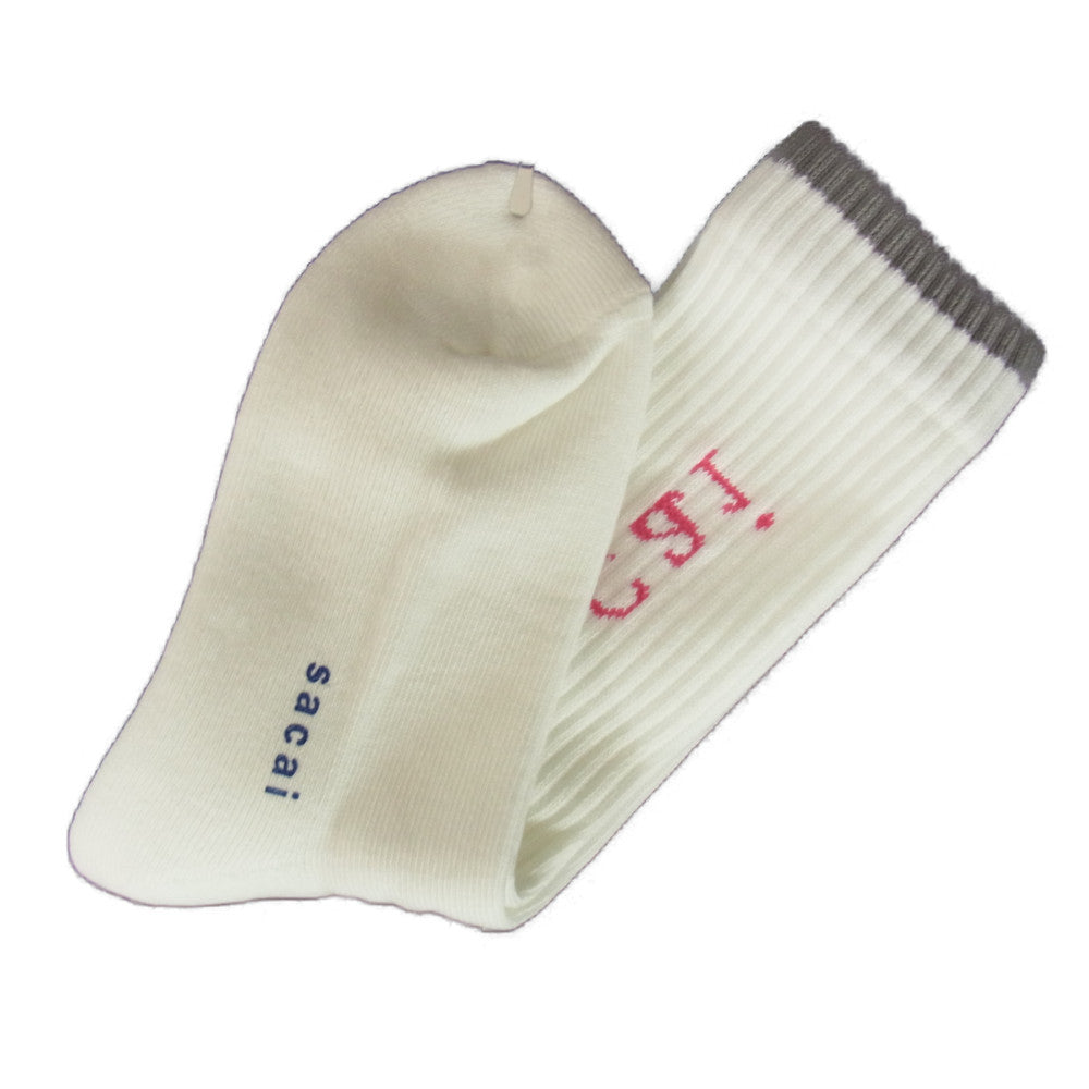 Sacai サカイ 22SS 22-0460S S ロゴ ソックス ホワイト系 1【新古品】【未使用】【中古】