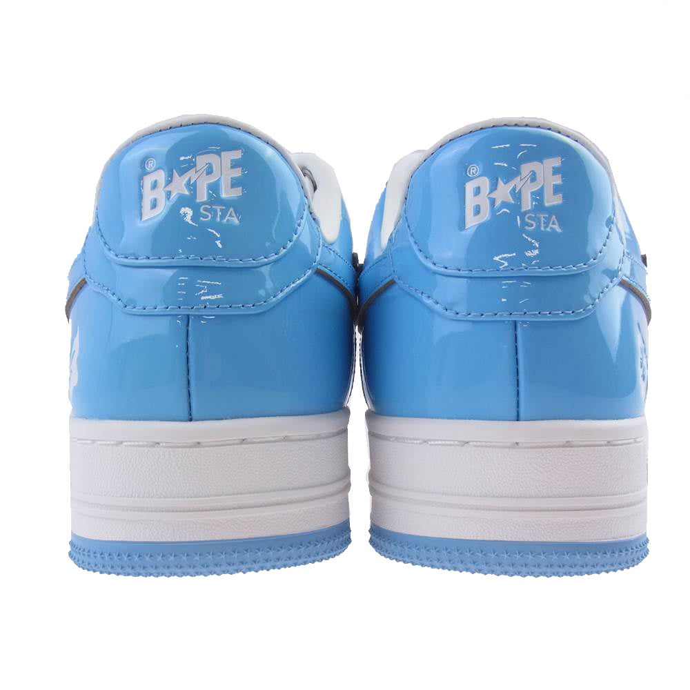 A BATHING APE アベイシングエイプ 0ZX SH M19X002 Bapesta Low ベイプスタ ロー スニーカー Sax サックス ホワイト系 ライトブルー系 26.5㎝【新古品】【未使用】【中古】