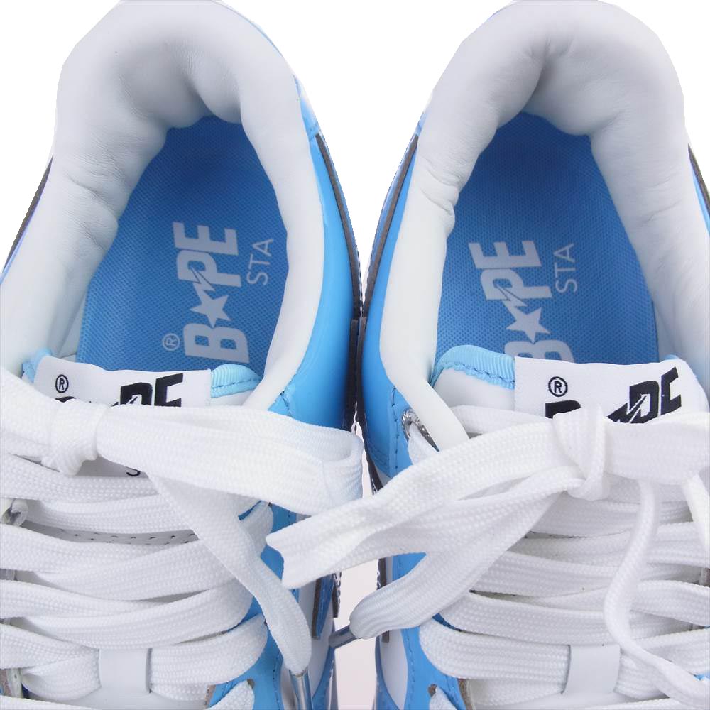 A BATHING APE アベイシングエイプ 0ZX SH M19X002 Bapesta Low ベイプスタ ロー スニーカー Sax サックス ホワイト系 ライトブルー系 26.5㎝【新古品】【未使用】【中古】