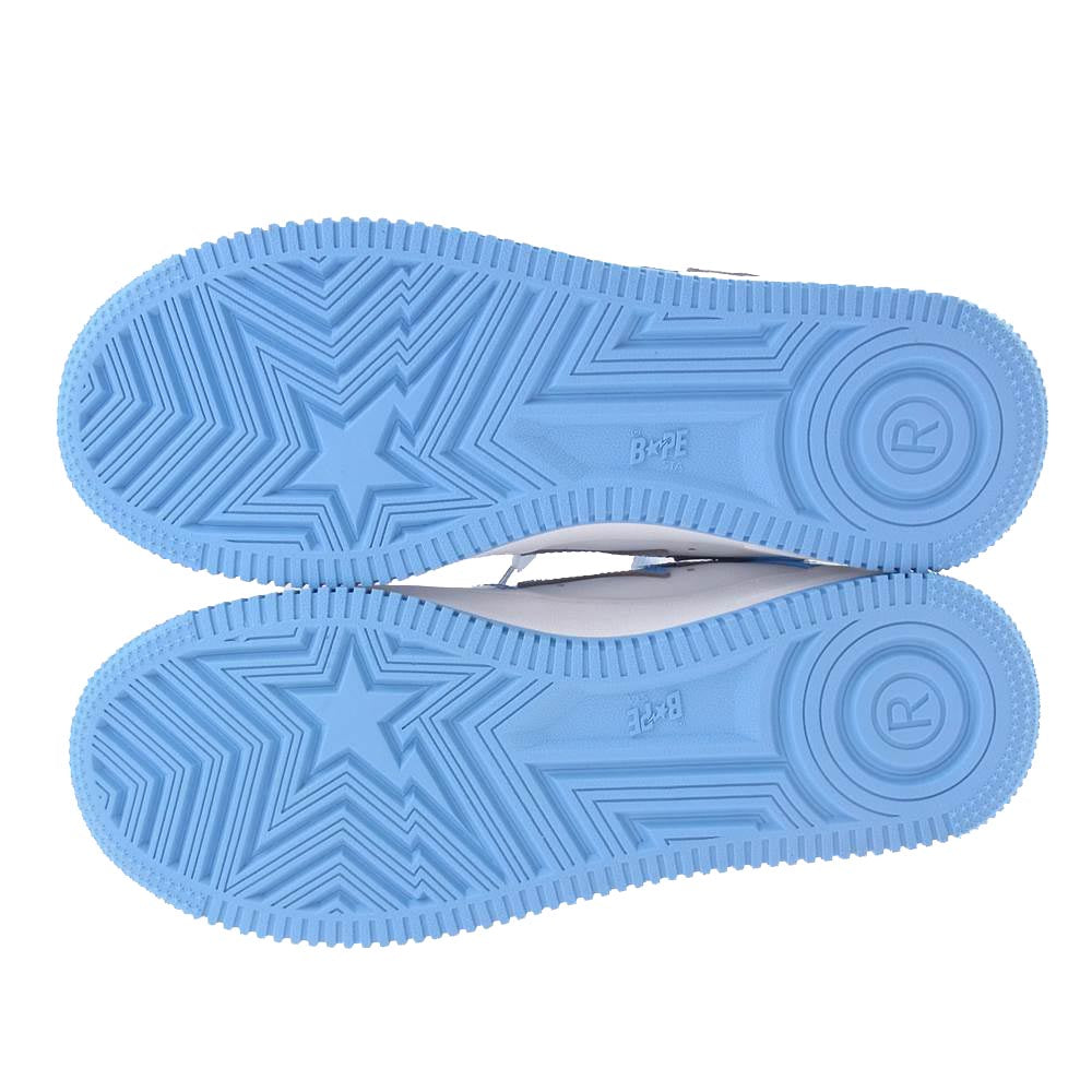 A BATHING APE アベイシングエイプ 0ZX SH M19X002 Bapesta Low ベイプスタ ロー スニーカー Sax サックス ホワイト系 ライトブルー系 26.5㎝【新古品】【未使用】【中古】