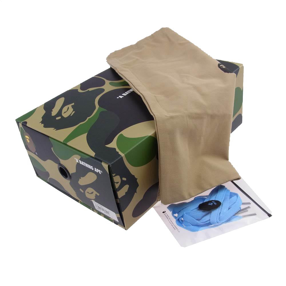 A BATHING APE アベイシングエイプ 0ZX SH M19X002 Bapesta Low ベイプスタ ロー スニーカー Sax サックス ホワイト系 ライトブルー系 26.5㎝【新古品】【未使用】【中古】