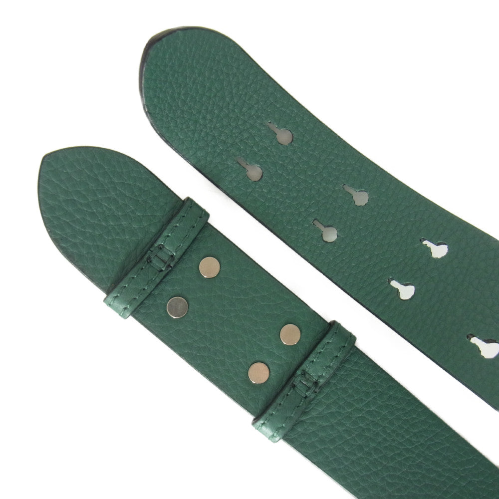 BURBERRY バーバリー レザー ベルト グリーン系【美品】【中古】