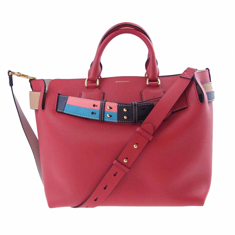 BURBERRY バーバリー THE BELT BAG 2WAY レザー ベルト トート ショルダー バッグ レッド系【中古】