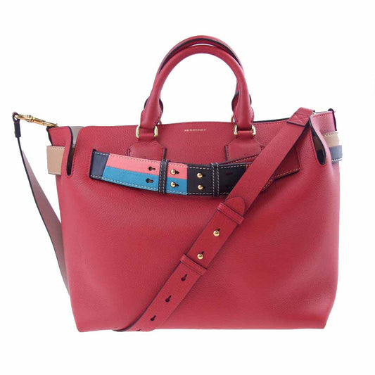 BURBERRY バーバリー THE BELT BAG 2WAY レザー ベルト トート ショルダー バッグ レッド系【中古】