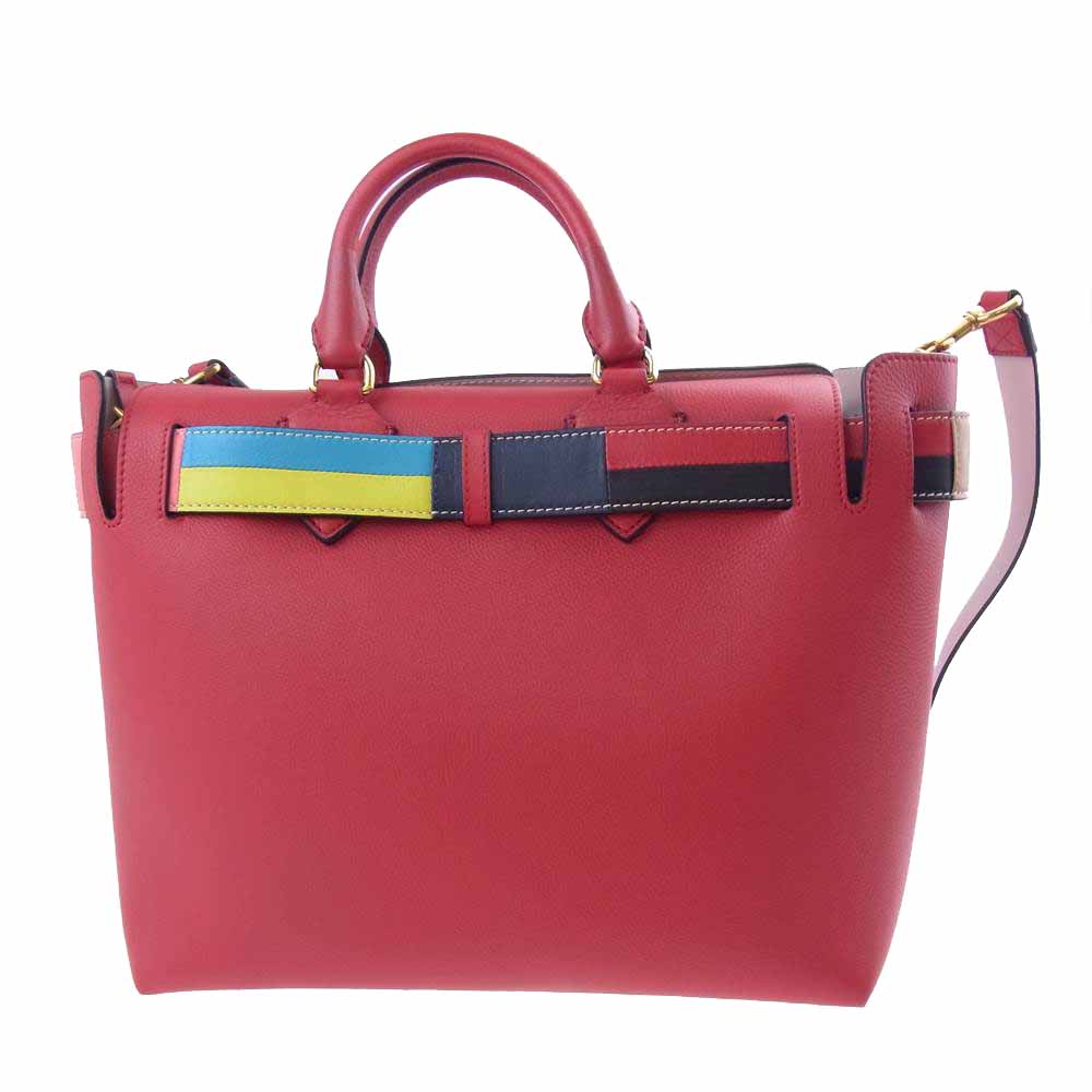 BURBERRY バーバリー THE BELT BAG 2WAY レザー ベルト トート ショルダー バッグ レッド系【中古】