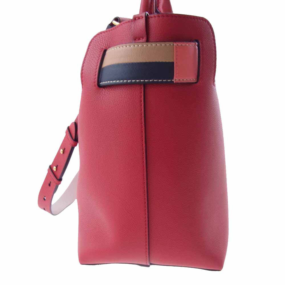 BURBERRY バーバリー THE BELT BAG 2WAY レザー ベルト トート ショルダー バッグ レッド系【中古】