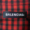 BALENCIAGA バレンシアガ 19SS 556869 オーバーサイズ チェック 半袖 シャツ レッド系 37【極上美品】【中古】
