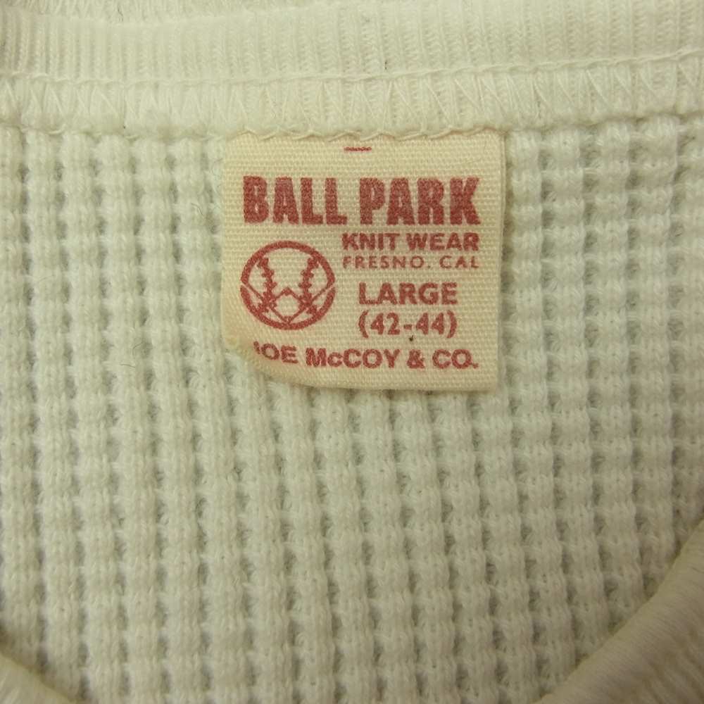 The REAL McCOY'S ザリアルマッコイズ JOE McCOY ジョーマッコイ BALL PARK ボールパーク サーマル ワッフル 長袖 カットソー ホワイト系 L【中古】