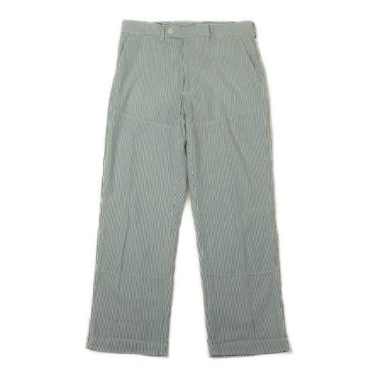 ブラックベアブランド  実名復刻 シアサッカー ストラップ スラックス パンツ ホワイト系 ブルー系 32【中古】