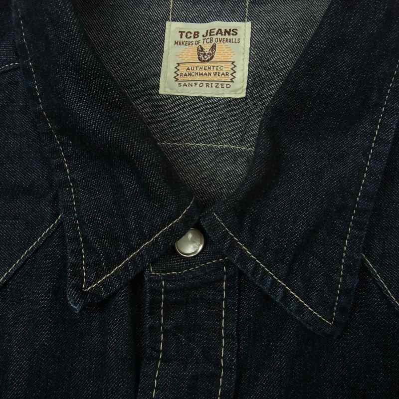 ティーシービージーンズ デニム ウエスタン 長袖 シャツ インディゴブルー系【中古】