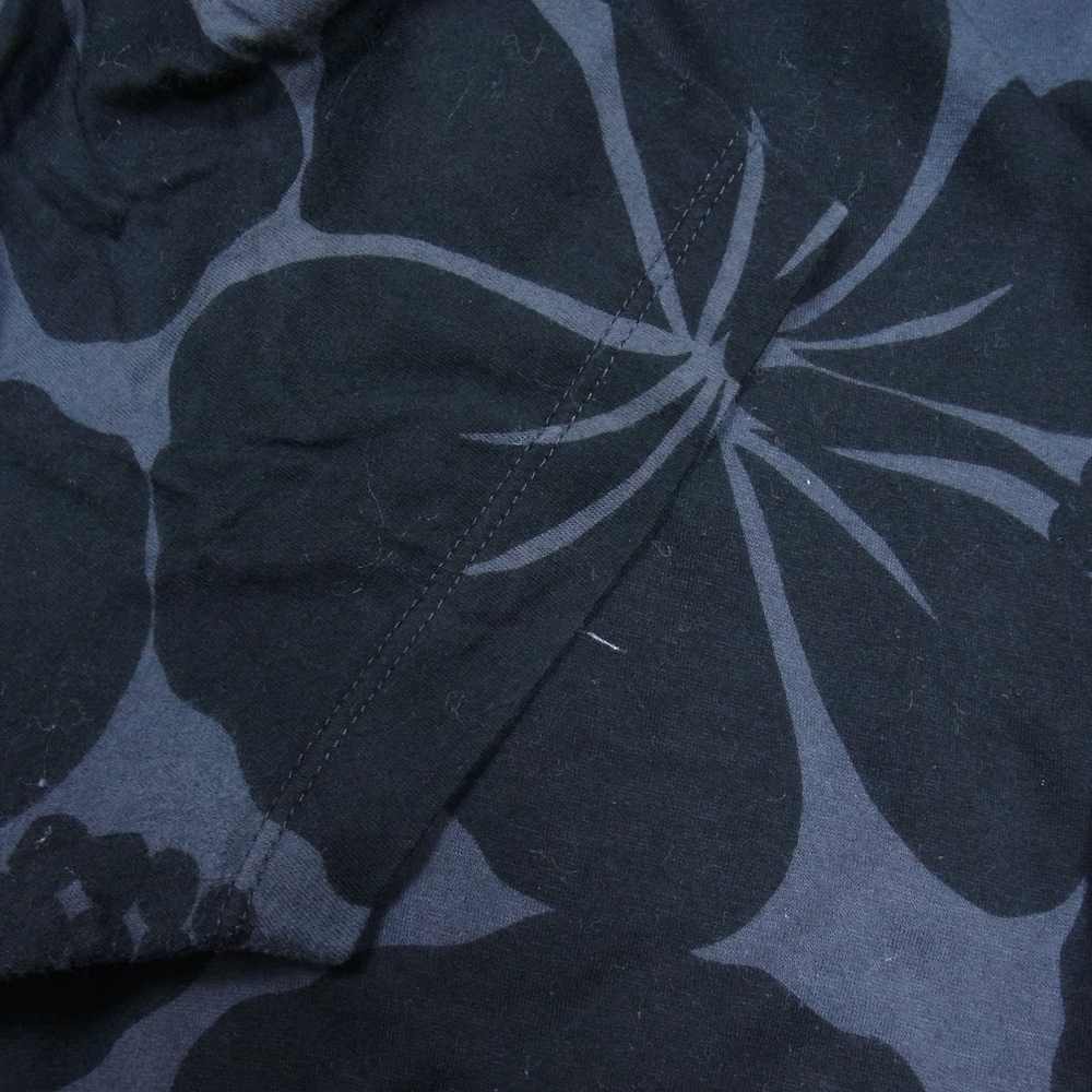 MONCLER モンクレール ハイビスカス 総柄 ポロ シャツ ブラック系 L【中古】