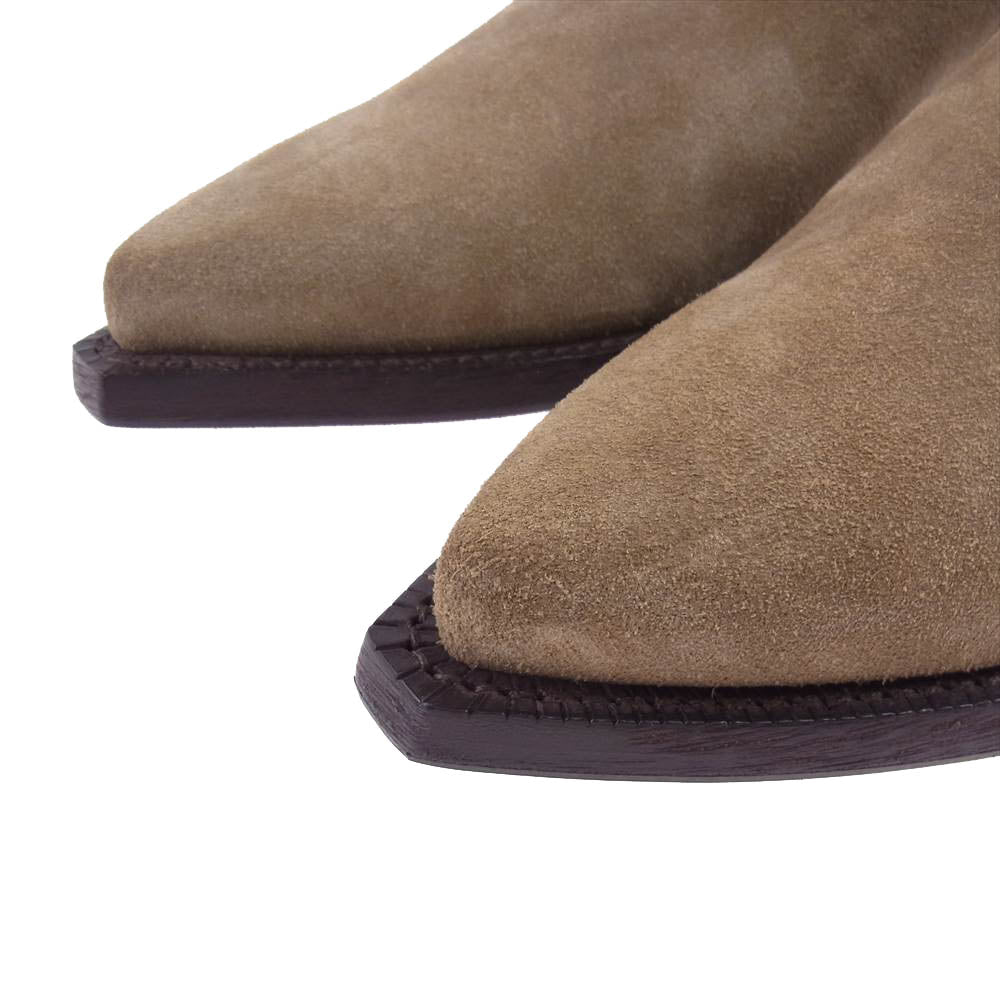 SAINT LAURENT サンローラン 530825 ルーカス サイドジップ スエード ブーツ ベージュ系 46【極上美品】【中古】