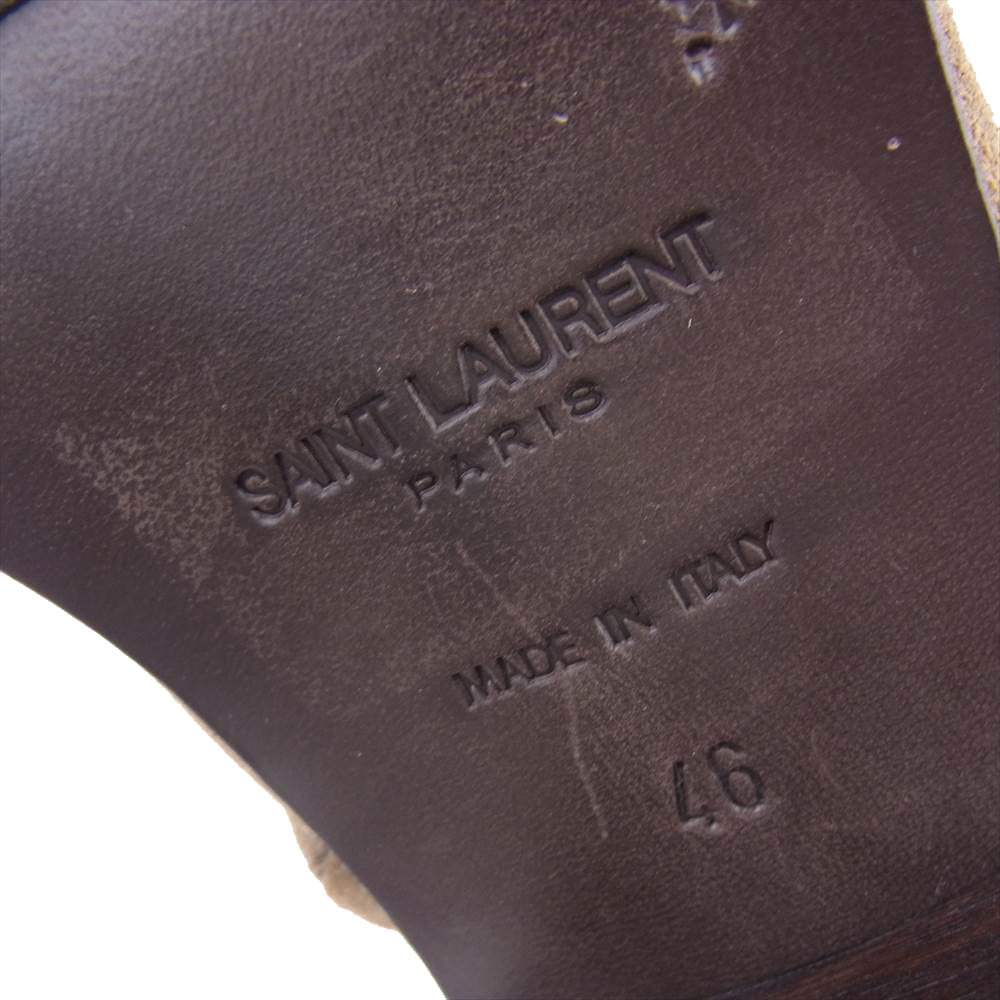 SAINT LAURENT サンローラン 530825 ルーカス サイドジップ スエード ブーツ ベージュ系 46【極上美品】【中古】