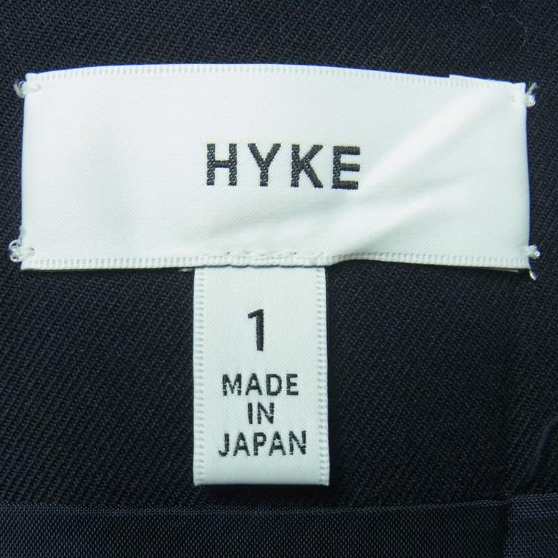 HYKE ハイク 182-13140 カシミヤ混 ハイウエスト バックスリット サイドジップ スラックス パンツ ダークネイビー系 1【中古】