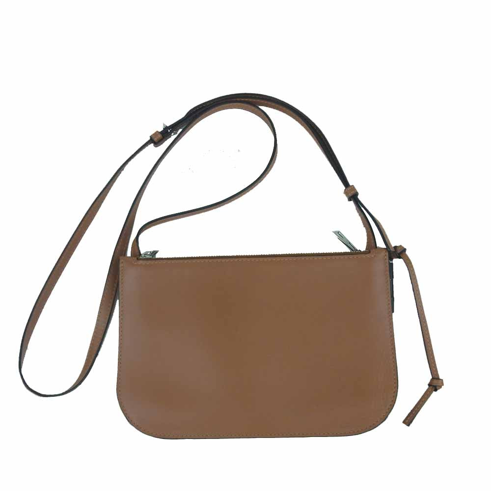 LOEWE ロエベ Gate Double Zip Pouch ゲート ダブル ジップ ポーチ レザー ショルダー バッグ ブラック系 ブラウン系【中古】