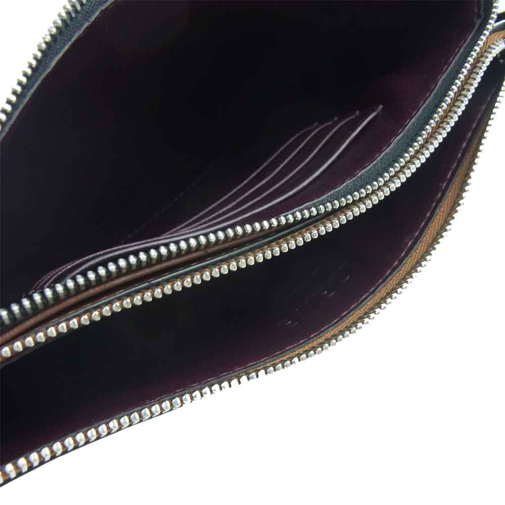 LOEWE ロエベ Gate Double Zip Pouch ゲート ダブル ジップ ポーチ レザー ショルダー バッグ ブラック系 ブラウン系【中古】