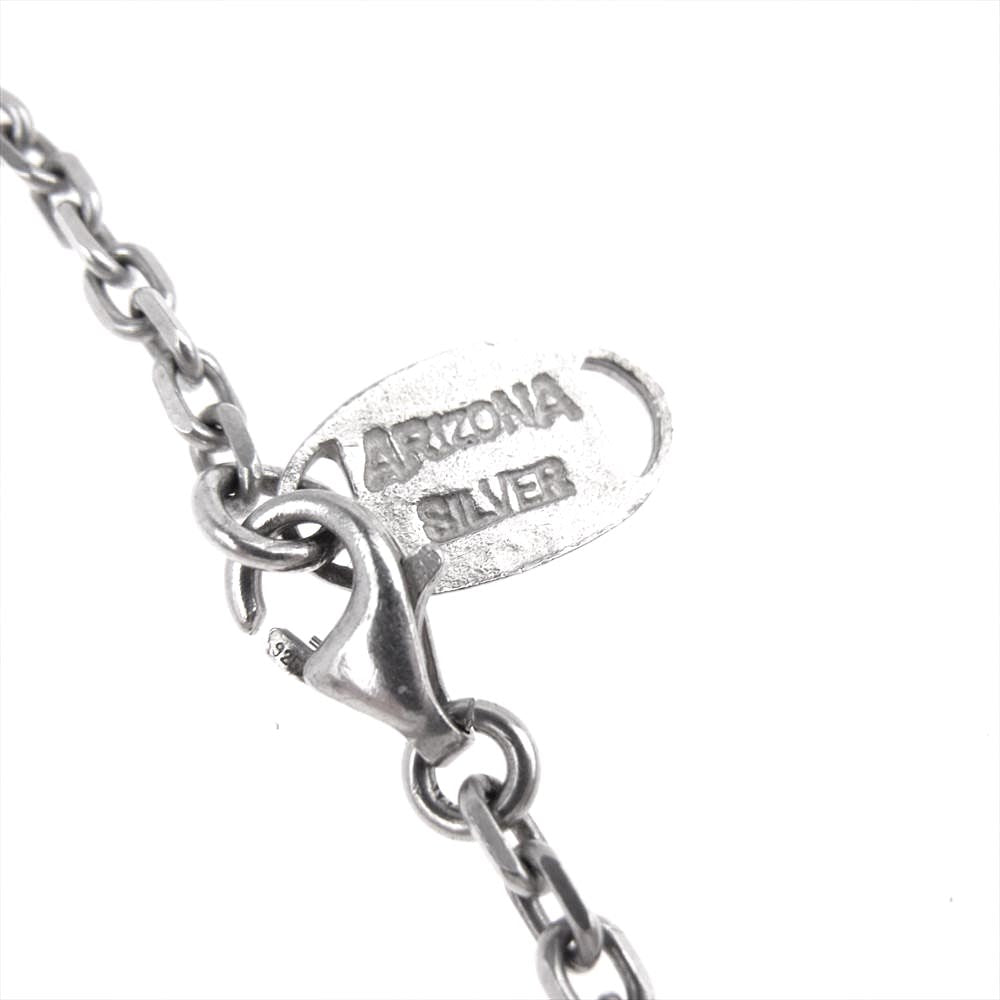 ARIZONA FREEDOM アリゾナフリーダム K18太陽神付き 唐草刻印 ペンダントトップ 小豆チェーン ネックレス シルバー系【中古】